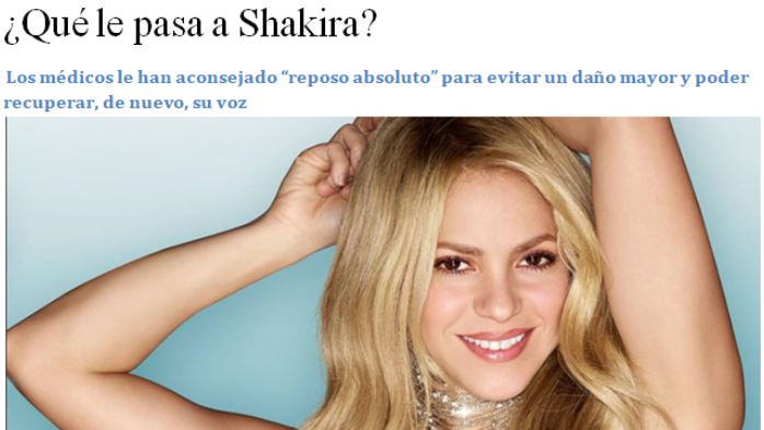QUÉ LE PASA A SHAKIRA.